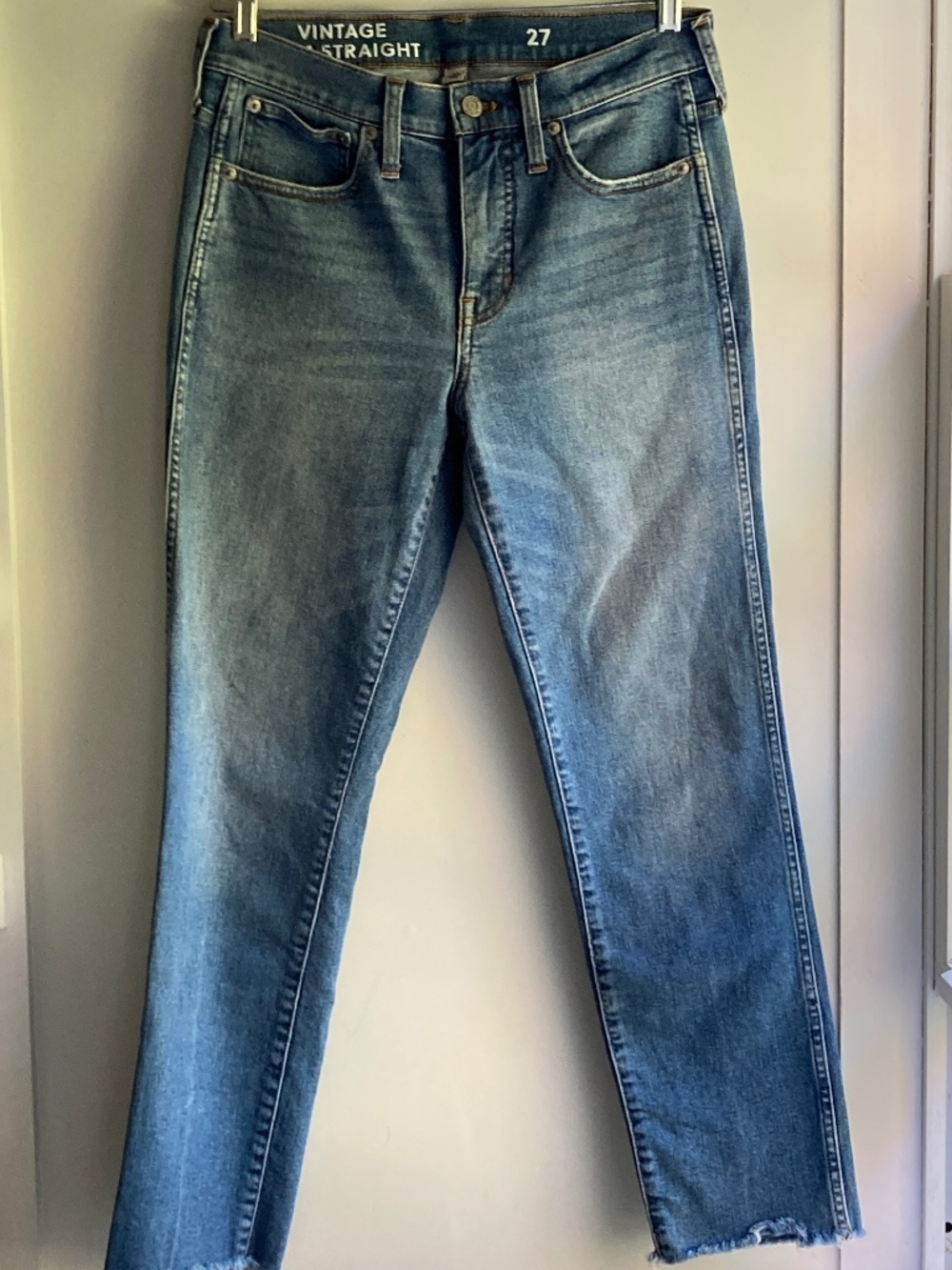 J. Crew Vintage Slim Straight Jeans Raw Hem 27